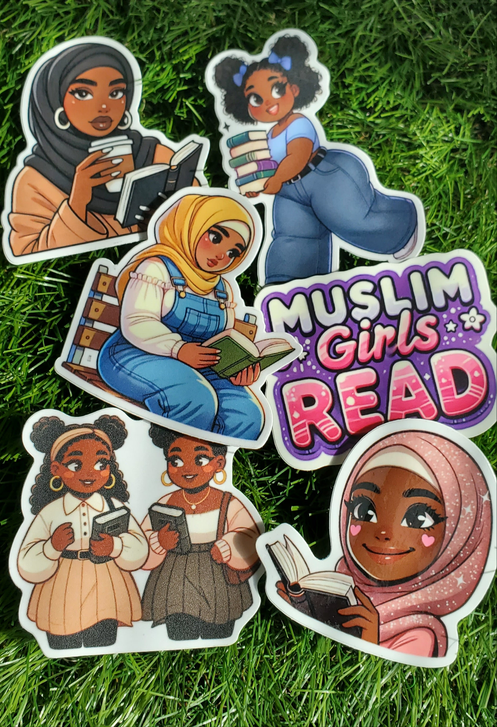 "BLACK MUSLIM GIRLS LOVE BOOKS" STICKERS