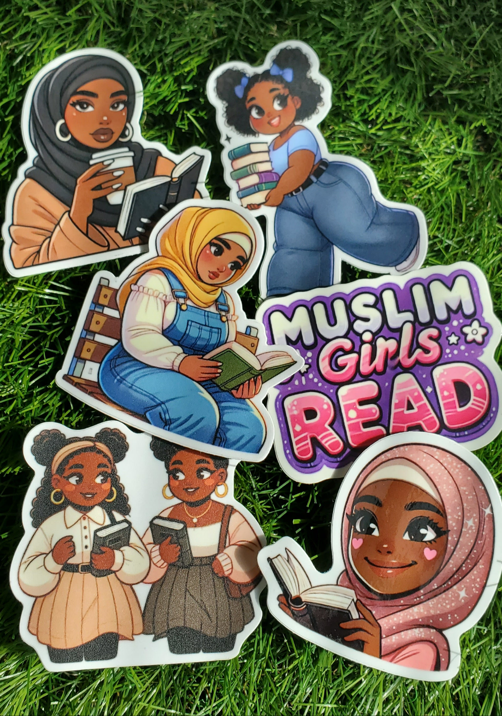 "BLACK MUSLIM GIRLS LOVE BOOKS" STICKERS