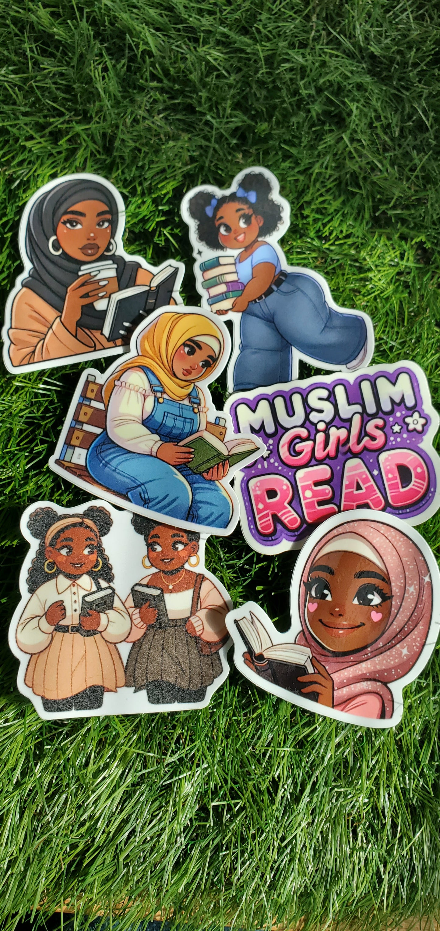 "BLACK MUSLIM GIRLS LOVE BOOKS" STICKERS